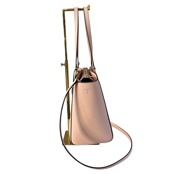 Tory Burch Emerson Pink Quartz Saffiano Leather Tote Bag Gold Hardware - Picture 4 of 17